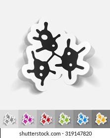 organisms paper sticker with shadow. Vector illustration