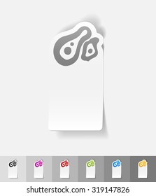 organisms paper sticker with shadow. Vector illustration