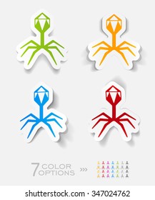organisms paper sticker with shadow. Vector illustration
