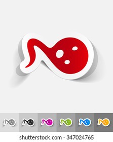organisms paper sticker with shadow. Vector illustration