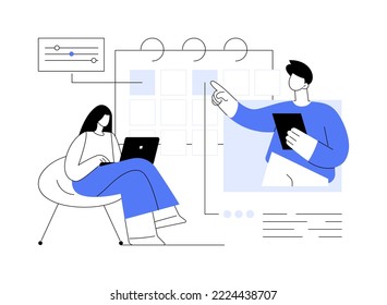 Organization abstract concept vector illustration. Self-organization ability, organize daily life, business management, teamwork planning, training personal skill, leadership abstract metaphor.