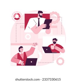 Organization abstract concept vector illustration. Self-organization ability, organize daily life, business management, teamwork planning, training personal skill, leadership abstract metaphor.