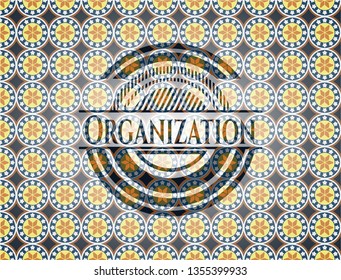 Organization arabesque emblem background. arabic decoration.
