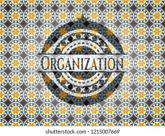 Organization arabic style emblem. Arabesque decoration.
