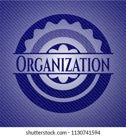 Organization badge with jean texture