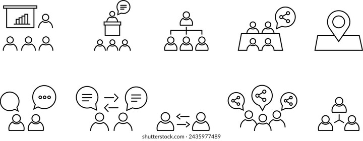 Organization business group social people set vector