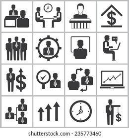 organization and business management icons set