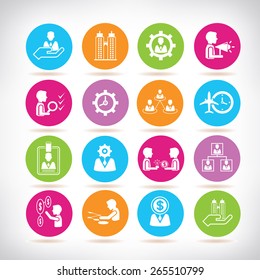 organization and business management icons set