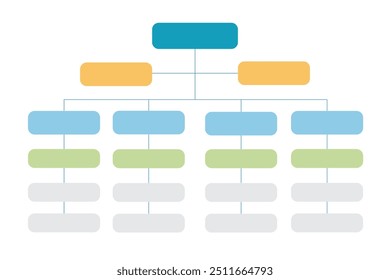 Design de diagrama de negócios de organograma, ilustração de vetor. 