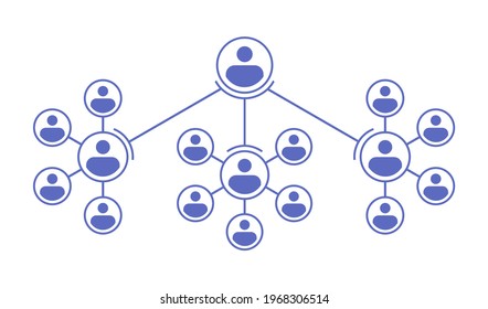Organization Chart of Company or Government Hierarchy. Corporate Structure Flat Vector Illustration. - Shutterstock ID 1968306514