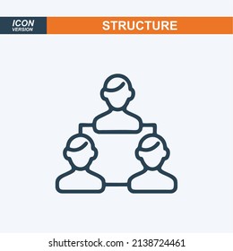 Organization Chart of Company or Government Hierarchy. Corporate Structure Flat Vector Illustration