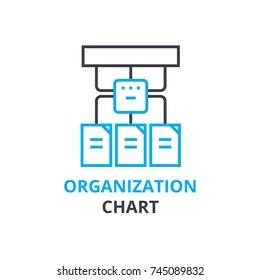 Organization chart concept , outline icon, linear sign, thin line pictogram, logo, flat vector, illustration