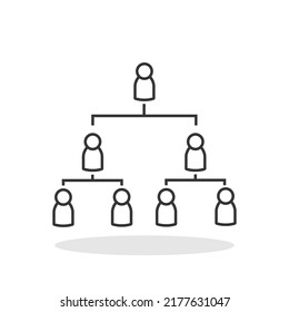 Organization chart hierarchy icon in trendy flat style. Organization symbol for your web site design, logo, app, UI Vector EPS 10.