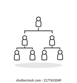 Organization chart hierarchy icon in trendy flat style. Organization symbol for your web site design, logo, app, UI Vector EPS 10.