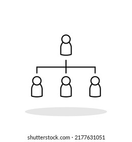 Organization chart hierarchy icon in trendy flat style. Organization symbol for your web site design, logo, app, UI Vector EPS 10.