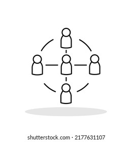 Organization chart hierarchy icon in trendy flat style. Organization symbol for your web site design, logo, app, UI Vector EPS 10.