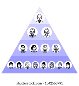 Organization chart hierarchy. Vector illustration.