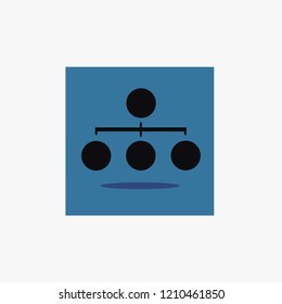 organization chart icon in blue square vector