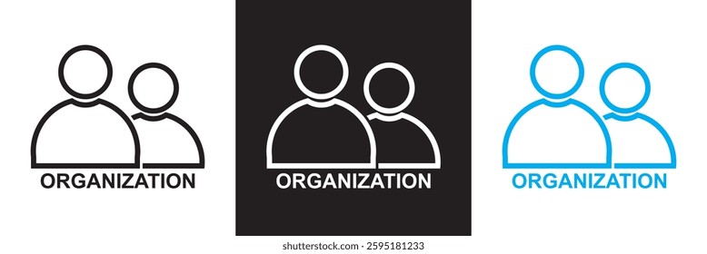 Organization chart icon.  Isolated on white, pink and black background. Vector illustration. EPS 10