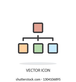 organization chart icon on white background - vector illustration eps10