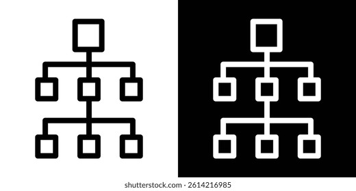 Organization chart icon outline collection for web design