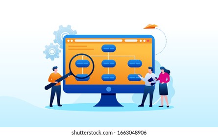 Organization chart illustration flat vector template 