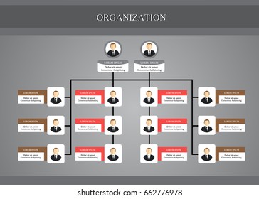 Organization Chart Info graphics, Business Structure, Vector Illustration