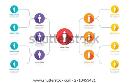 organization chart Infographic flowchart template for with business avatar icons. vector illustration.
