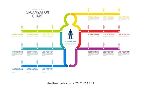 organization chart Infographic man line template for with business avatar icons. vector illustration.