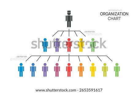organization chart Infographic pyramid template for with business avatar icons. vector illustration.