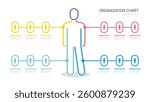 organization chart Infographic template with business avatar icons. vector illustration.