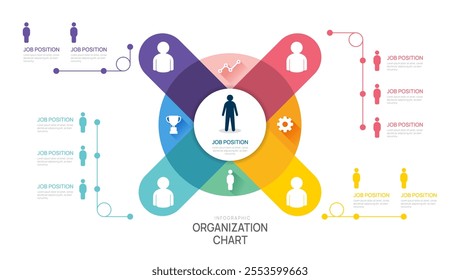 organization chart Infographic template with business avatar icons. vector illustration.