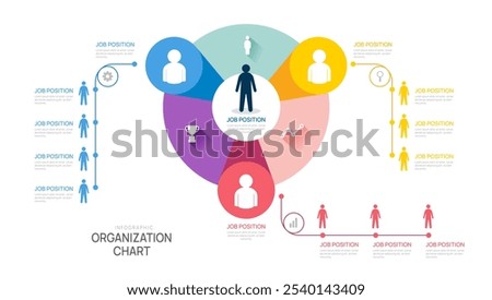 organization chart Infographic template for  with business avatar icons. vector illustration.