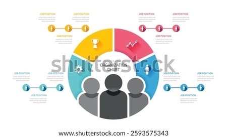 organization chart Infographic template for business with avatar icons. vector illustration.
