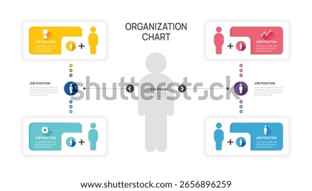 organization chart Infographic template for business avatar icons. vector illustration.