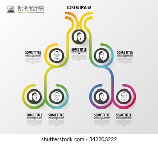 Organization chart infographics design. Infographics. Vector illustration