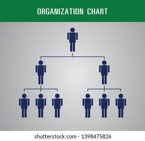 Organization Chart Infographics with People Icon and Abstract Line, Business Structure, Hierarchy of employees, org  Vector Illustration.