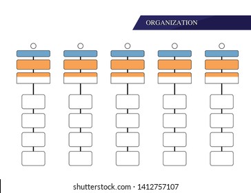 Organization Chart Infographics with People Icon and Abstract Line, Business Structure, Hierarchy of employees, org  Vector Illustration.