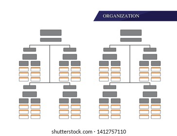 Organization Chart Infographics with People Icon and Abstract Line, Business Structure, Hierarchy of employees, org  Vector Illustration.