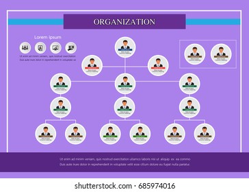 Organization Chart Infographics People Icon Abstract Stock Vector ...