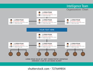 Organization Chart Infographics with People Icon and Abstract Line, Business Structure, Hierarchy of employees, org  Vector Illustration.