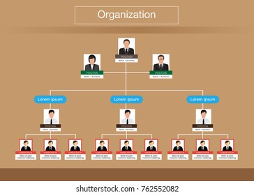 Organization Chart Infographics People Icon Abstract Stock Vector ...