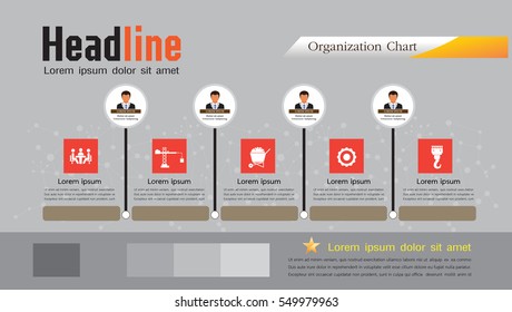 Organization Chart Infographics, Timeline vector infographic, business concept