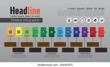 Organization Chart Infographics, Timeline vector infographic, business concept