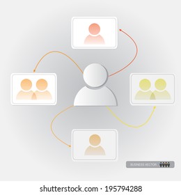 organization chart infographics, vector illustration 