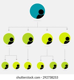 organization chart infographics, vector illustration