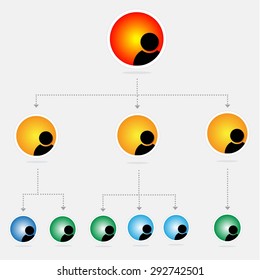 organization chart infographics, vector illustration