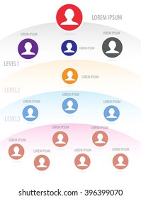 organization chart infographics, vector illustration