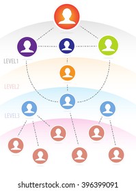 organization chart infographics, vector illustration
