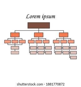 Organization Chart Infographics.Business Flowchart Work Process.Vector Illustration.